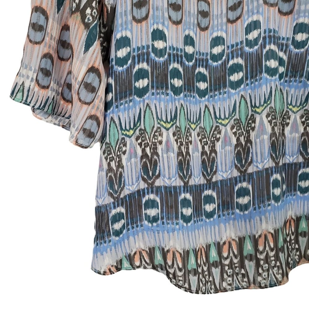 Jessica Simpson Size 2x Blouse Semi Sheer Chiffon Pullover Boho Hippy Shirt Top - Picture 6 of 8